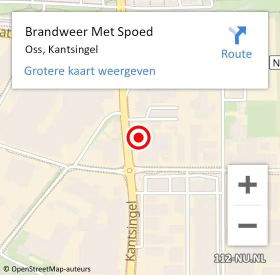 Locatie op kaart van de 112 melding: Brandweer Met Spoed Naar Oss, Kantsingel op 31 maart 2025 00:50