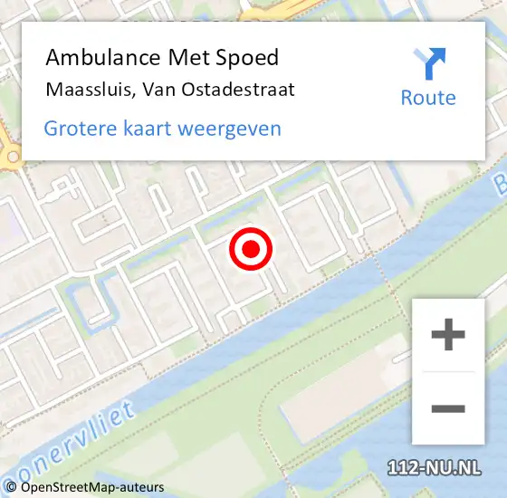 Locatie op kaart van de 112 melding: Ambulance Met Spoed Naar Maassluis, Van Ostadestraat op 31 maart 2025 03:50