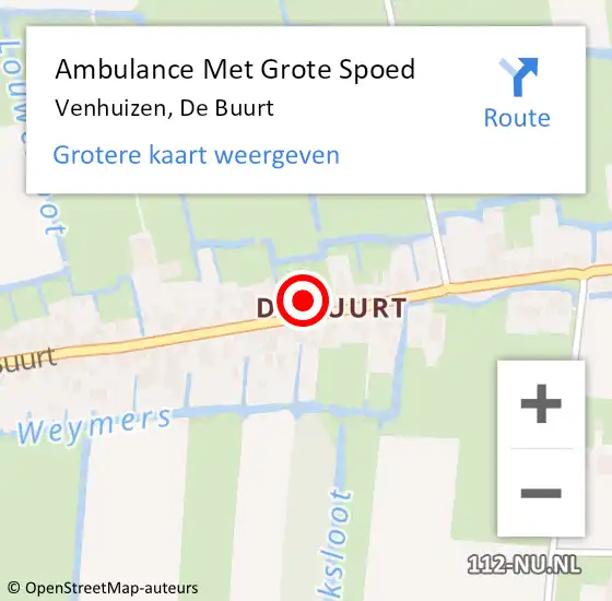 Locatie op kaart van de 112 melding: Ambulance Met Grote Spoed Naar Venhuizen, De Buurt op 31 maart 2025 09:13