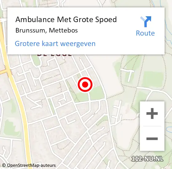 Locatie op kaart van de 112 melding: Ambulance Met Grote Spoed Naar Brunssum, Mettebos op 11 november 2014 17:35