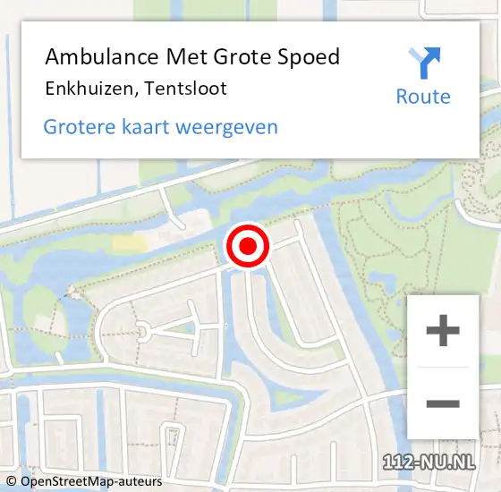 Locatie op kaart van de 112 melding: Ambulance Met Grote Spoed Naar Enkhuizen, Tentsloot op 11 november 2014 17:53