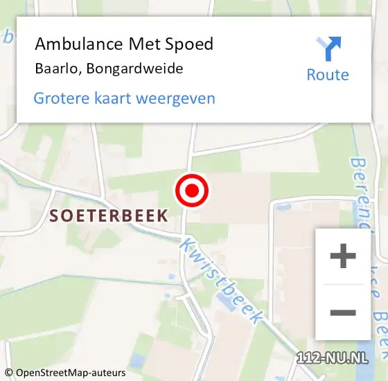 Locatie op kaart van de 112 melding: Ambulance Met Spoed Naar Baarlo, Bongardweide op 11 november 2014 18:12