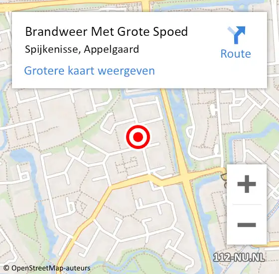 Locatie op kaart van de 112 melding: Brandweer Met Grote Spoed Naar Spijkenisse, Appelgaard op 31 maart 2025 16:13
