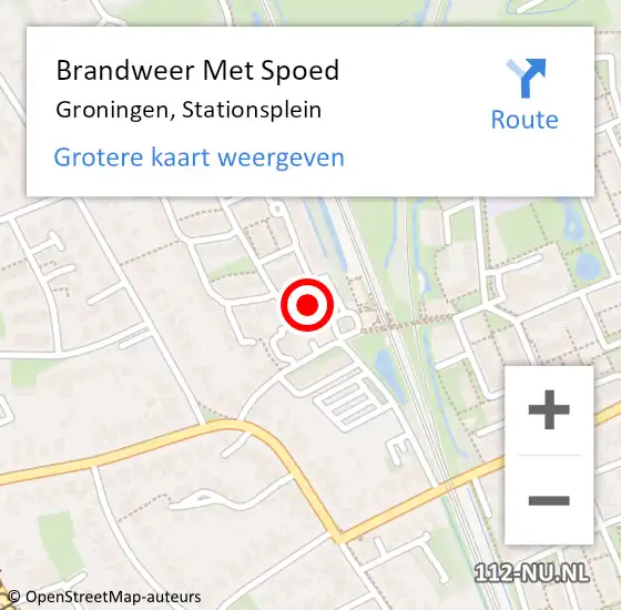 Locatie op kaart van de 112 melding: Brandweer Met Spoed Naar Groningen, Stationsplein op 31 maart 2025 16:27
