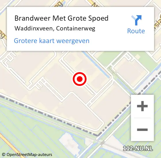 Locatie op kaart van de 112 melding: Brandweer Met Grote Spoed Naar Waddinxveen, Containerweg op 20 oktober 2013 19:10