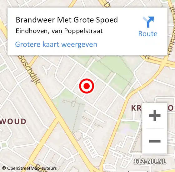 Locatie op kaart van de 112 melding: Brandweer Met Grote Spoed Naar Eindhoven, van Poppelstraat op 1 april 2025 04:06