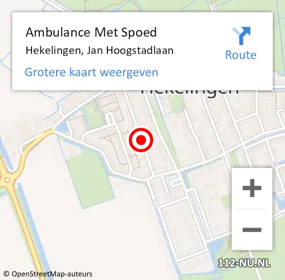 Locatie op kaart van de 112 melding: Ambulance Met Spoed Naar Hekelingen, Jan Hoogstadlaan op 1 april 2025 05:01
