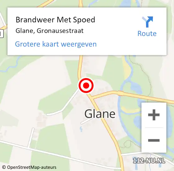 Locatie op kaart van de 112 melding: Brandweer Met Spoed Naar Glane, Gronausestraat op 1 april 2025 09:06