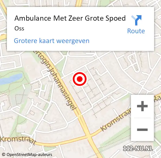 Locatie op kaart van de 112 melding: Ambulance Met Zeer Grote Spoed Naar Oss op 1 april 2025 09:21