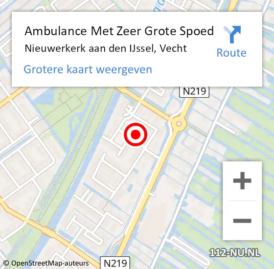 Locatie op kaart van de 112 melding: Ambulance Met Zeer Grote Spoed Naar Nieuwerkerk aan den IJssel, Vecht op 1 april 2025 09:58