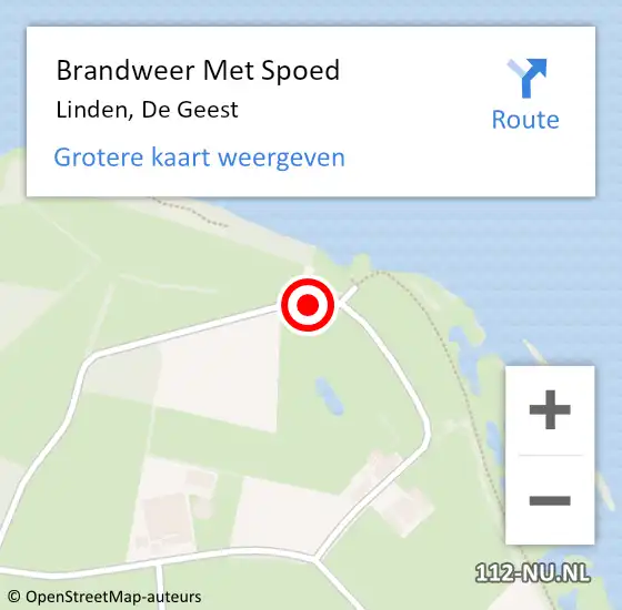 Locatie op kaart van de 112 melding: Brandweer Met Spoed Naar Linden, De Geest op 1 april 2025 11:32