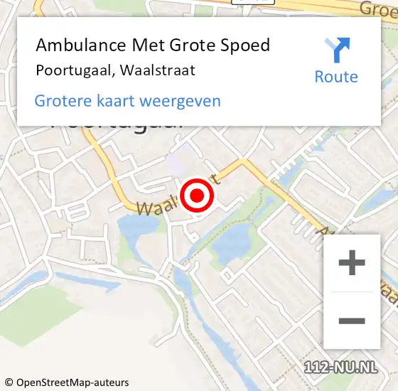Locatie op kaart van de 112 melding: Ambulance Met Grote Spoed Naar Poortugaal, Waalstraat op 1 april 2025 12:19