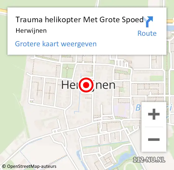 Locatie op kaart van de 112 melding: Trauma helikopter Met Grote Spoed Naar Herwijnen op 1 april 2025 12:22