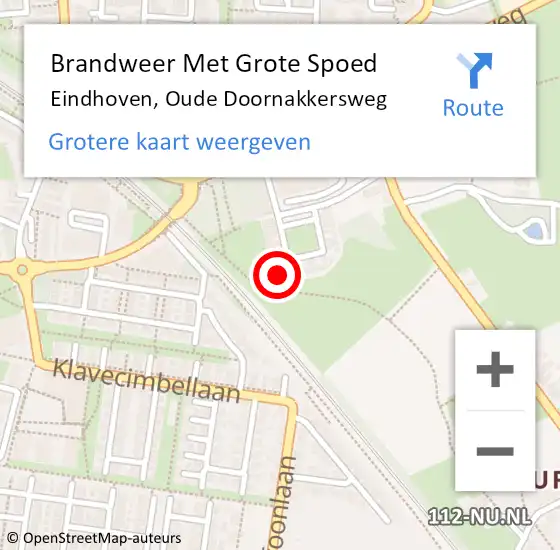 Locatie op kaart van de 112 melding: Brandweer Met Grote Spoed Naar Eindhoven, Oude Doornakkersweg op 1 april 2025 13:44
