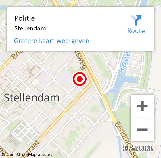 Locatie op kaart van de 112 melding: Politie Stellendam op 1 april 2025 15:14