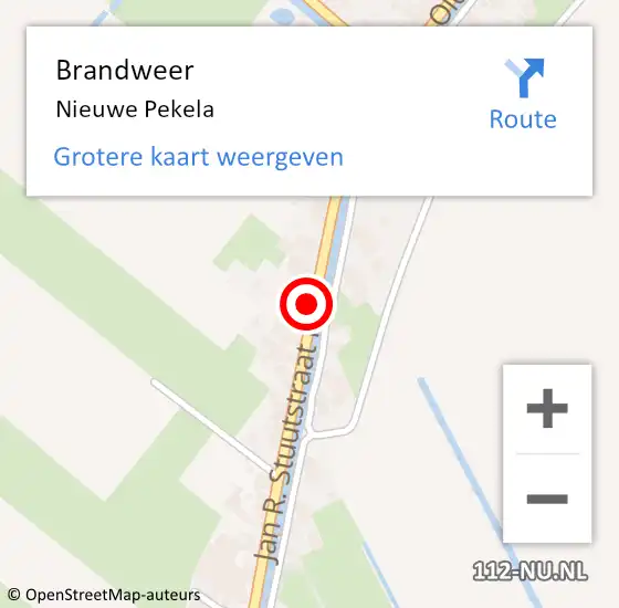 Locatie op kaart van de 112 melding: Brandweer Nieuwe Pekela op 1 april 2025 15:26