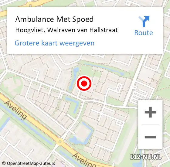 Locatie op kaart van de 112 melding: Ambulance Met Spoed Naar Hoogvliet, Walraven van Hallstraat op 1 april 2025 17:05