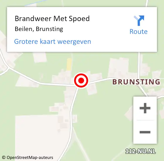 Locatie op kaart van de 112 melding: Brandweer Met Spoed Naar Beilen, Brunsting op 1 april 2025 17:16