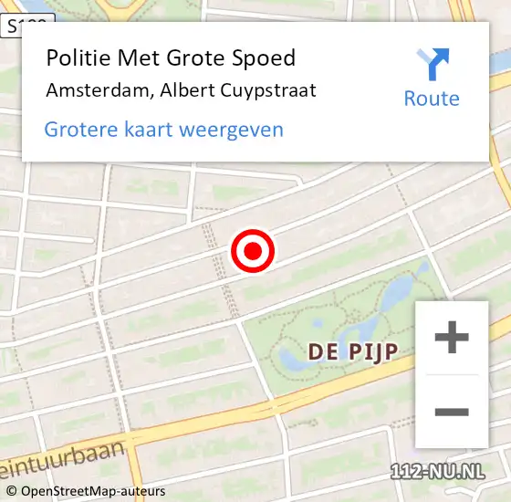 Locatie op kaart van de 112 melding: Politie Met Grote Spoed Naar Amsterdam, Albert Cuypstraat op 1 april 2025 17:16