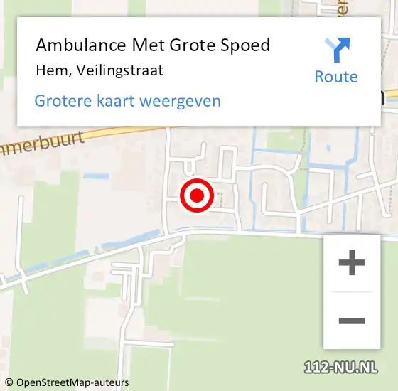 Locatie op kaart van de 112 melding: Ambulance Met Grote Spoed Naar Hemmen, Veilingstraat op 1 april 2025 19:31