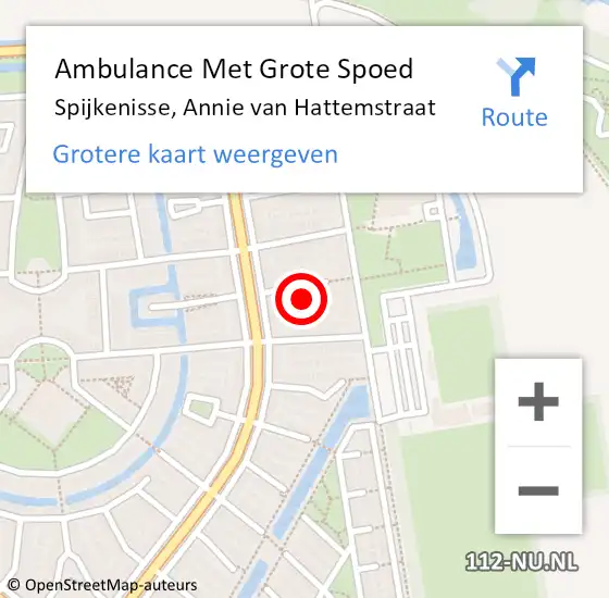 Locatie op kaart van de 112 melding: Ambulance Met Grote Spoed Naar Spijkenisse, Annie van Hattemstraat op 1 april 2025 19:32