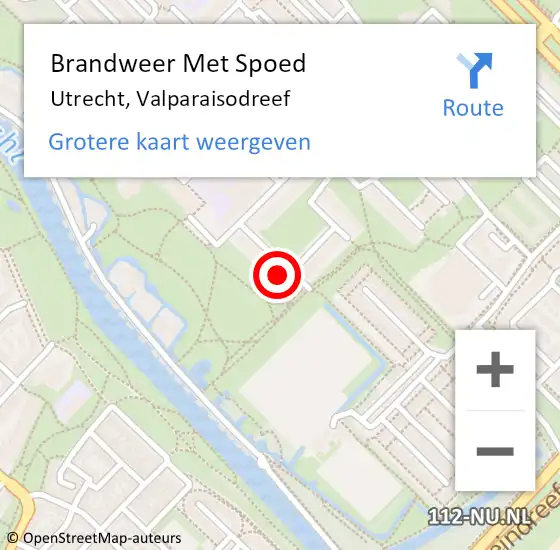 Locatie op kaart van de 112 melding: Brandweer Met Spoed Naar Utrecht, Valparaisodreef op 1 april 2025 22:22