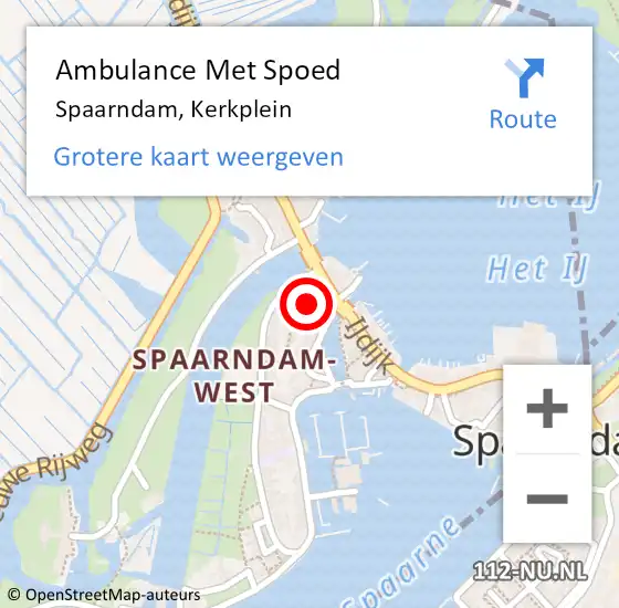 Locatie op kaart van de 112 melding: Ambulance Met Spoed Naar Spaarndam, Kerkplein op 1 april 2025 23:03