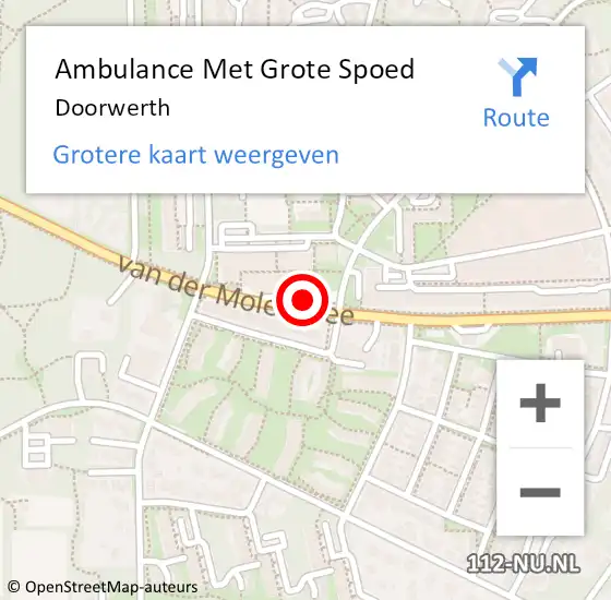 Locatie op kaart van de 112 melding: Ambulance Met Grote Spoed Naar Doorwerth op 1 april 2025 23:50