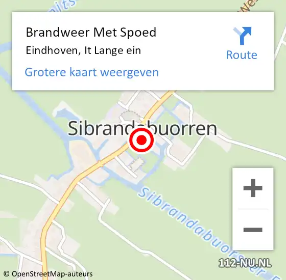 Locatie op kaart van de 112 melding: Brandweer Met Spoed Naar Eindhoven, It Lange ein op 2 april 2025 00:50