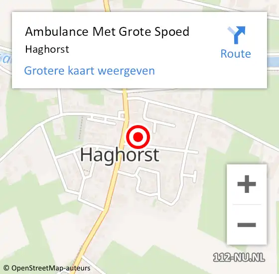 Locatie op kaart van de 112 melding: Ambulance Met Grote Spoed Naar Haghorst op 2 april 2025 08:18
