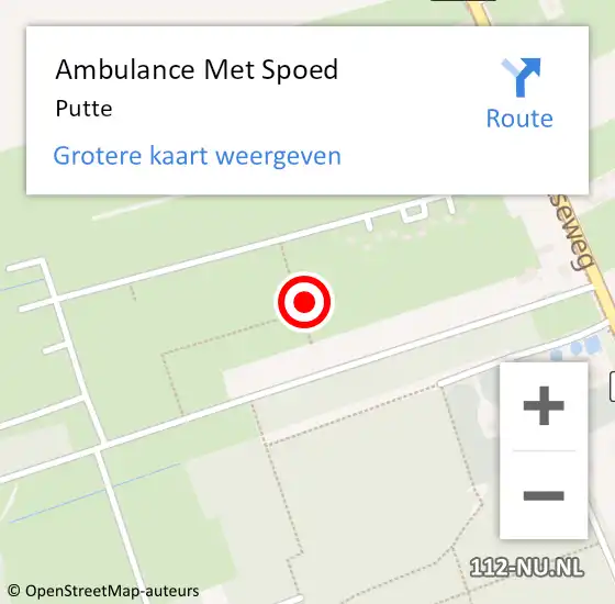 Locatie op kaart van de 112 melding: Ambulance Met Spoed Naar Putte op 2 april 2025 12:13