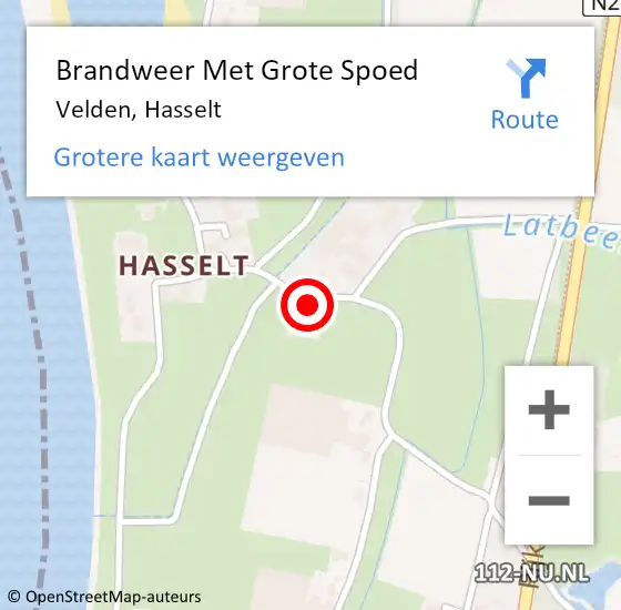 Locatie op kaart van de 112 melding: Brandweer Met Grote Spoed Naar Velden, Hasselt op 2 april 2025 13:49