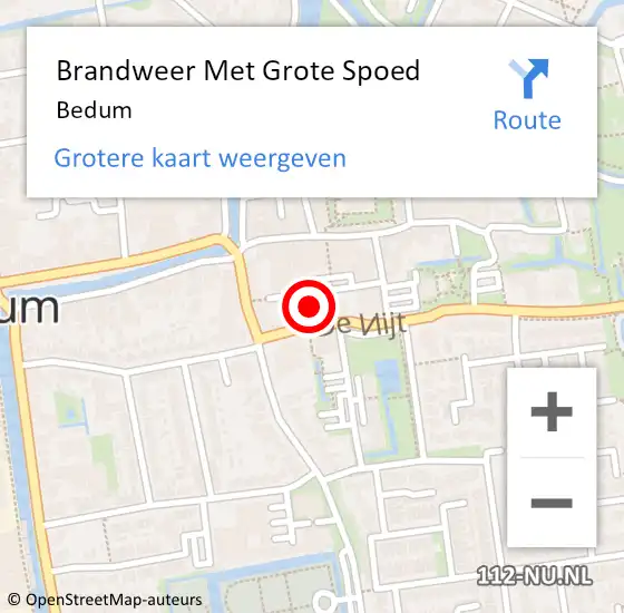 Locatie op kaart van de 112 melding: Brandweer Met Grote Spoed Naar Bedum op 2 april 2025 16:32