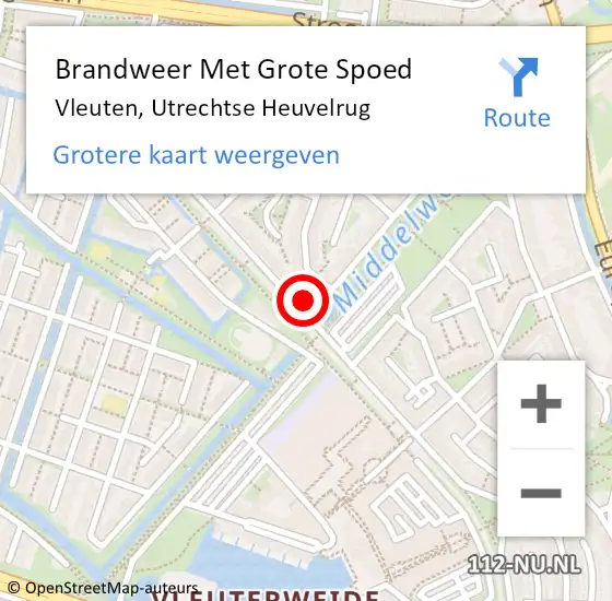 Locatie op kaart van de 112 melding: Brandweer Met Grote Spoed Naar Vleuten, Utrechtse Heuvelrug op 2 april 2025 17:05