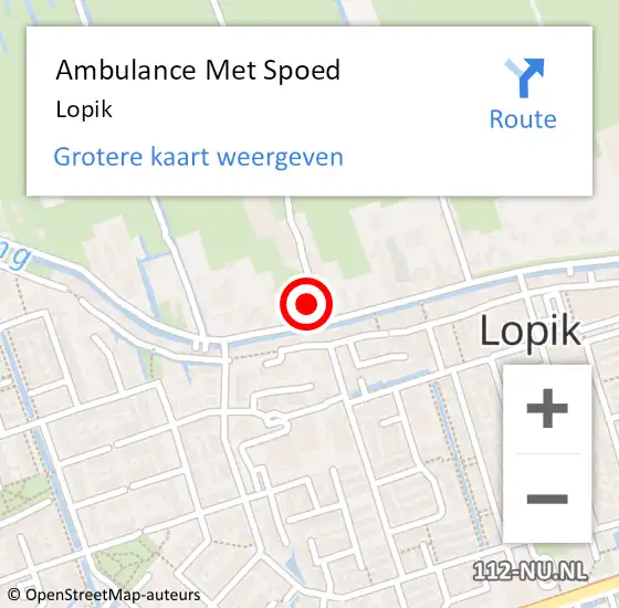 Locatie op kaart van de 112 melding: Ambulance Met Spoed Naar Lopik op 2 april 2025 17:48