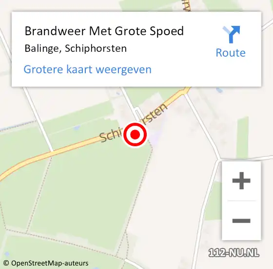 Locatie op kaart van de 112 melding: Brandweer Met Grote Spoed Naar Balinge, Schiphorsten op 12 november 2014 02:41