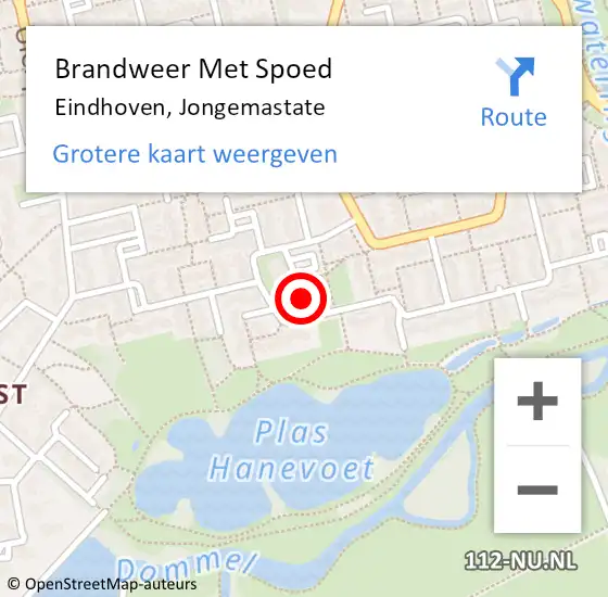 Locatie op kaart van de 112 melding: Brandweer Met Spoed Naar Eindhoven, Jongemastate op 2 april 2025 21:51