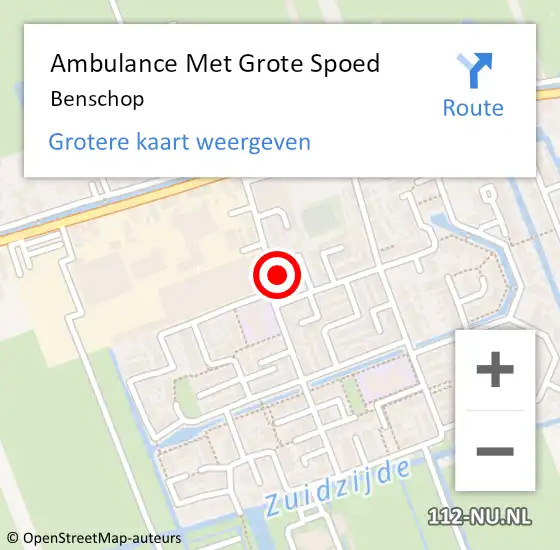Locatie op kaart van de 112 melding: Ambulance Met Grote Spoed Naar Benschop op 2 april 2025 22:54