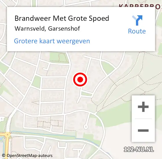 Locatie op kaart van de 112 melding: Brandweer Met Grote Spoed Naar Warnsveld, Garsenshof op 3 april 2025 09:36