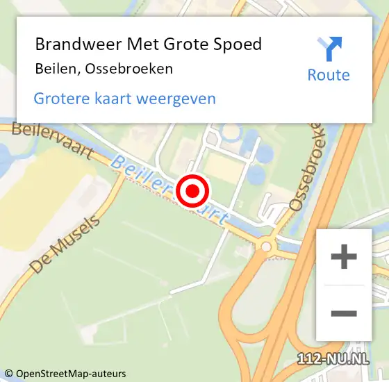 Locatie op kaart van de 112 melding: Brandweer Met Grote Spoed Naar Beilen, Ossebroeken op 12 november 2014 06:57