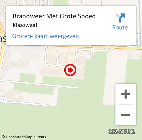 Locatie op kaart van de 112 melding: Brandweer Met Grote Spoed Naar Klaaswaal op 3 april 2025 12:05