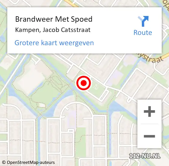 Locatie op kaart van de 112 melding: Brandweer Met Spoed Naar Kampen, Jacob Catsstraat op 3 april 2025 12:06