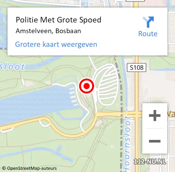 Locatie op kaart van de 112 melding: Politie Met Grote Spoed Naar Amstelveen, Bosbaan op 3 april 2025 14:26
