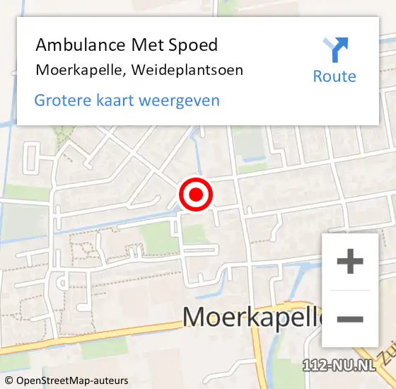 Locatie op kaart van de 112 melding: Ambulance Met Spoed Naar Moerkapelle, Weideplantsoen op 3 april 2025 15:56