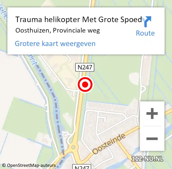 Locatie op kaart van de 112 melding: Trauma helikopter Met Grote Spoed Naar Oosthuizen, Provinciale weg op 3 april 2025 17:26