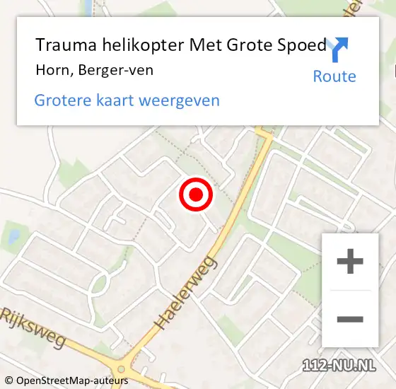Locatie op kaart van de 112 melding: Trauma helikopter Met Grote Spoed Naar Horn, Berger-ven op 3 april 2025 20:17