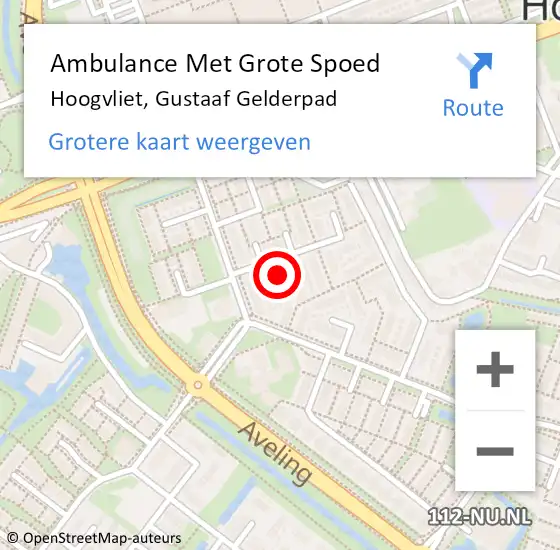 Locatie op kaart van de 112 melding: Ambulance Met Grote Spoed Naar Hoogvliet, Gustaaf Gelderpad op 3 april 2025 23:04