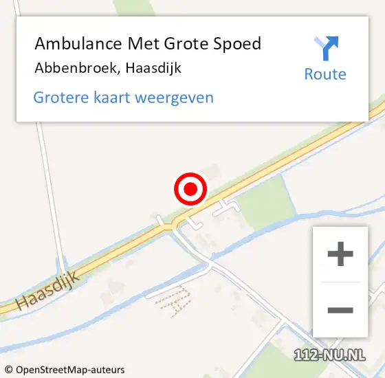 Locatie op kaart van de 112 melding: Ambulance Met Grote Spoed Naar Abbenbroek, Haasdijk op 3 april 2025 23:09