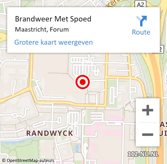 Locatie op kaart van de 112 melding: Brandweer Met Spoed Naar Maastricht, Forum op 4 april 2025 01:16
