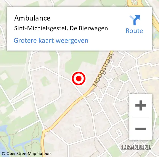 Locatie op kaart van de 112 melding: Ambulance Sint-Michielsgestel, De Bierwagen op 12 november 2014 09:05